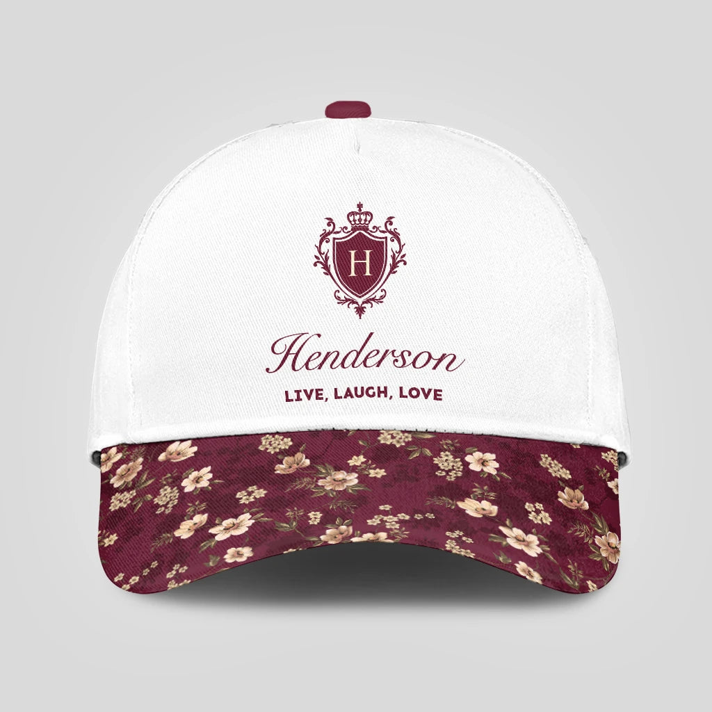 Live Laugh Love Floral Burgundy Cap HENDERSON 13K1 C112PF