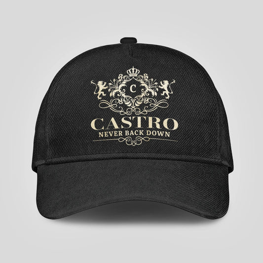 Never Back Down Royal Style Black Cap CASTRO 13K1 C179PF