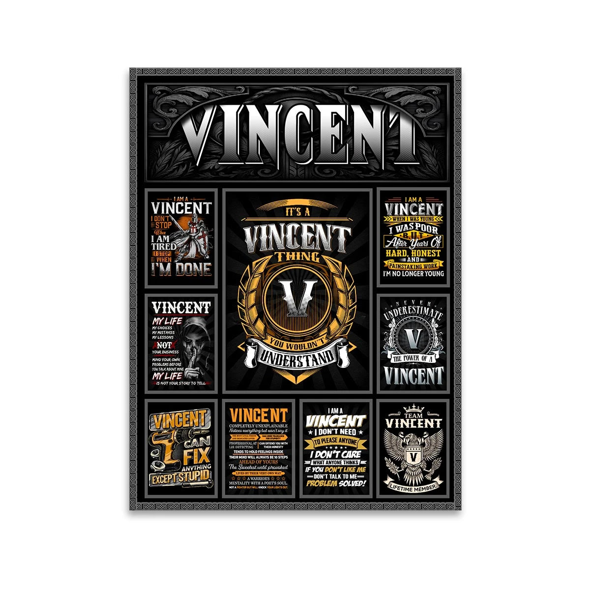 VINCENT Personalized Sponge Floor Mat – Custom Printed Home Decor 13K1-AR2