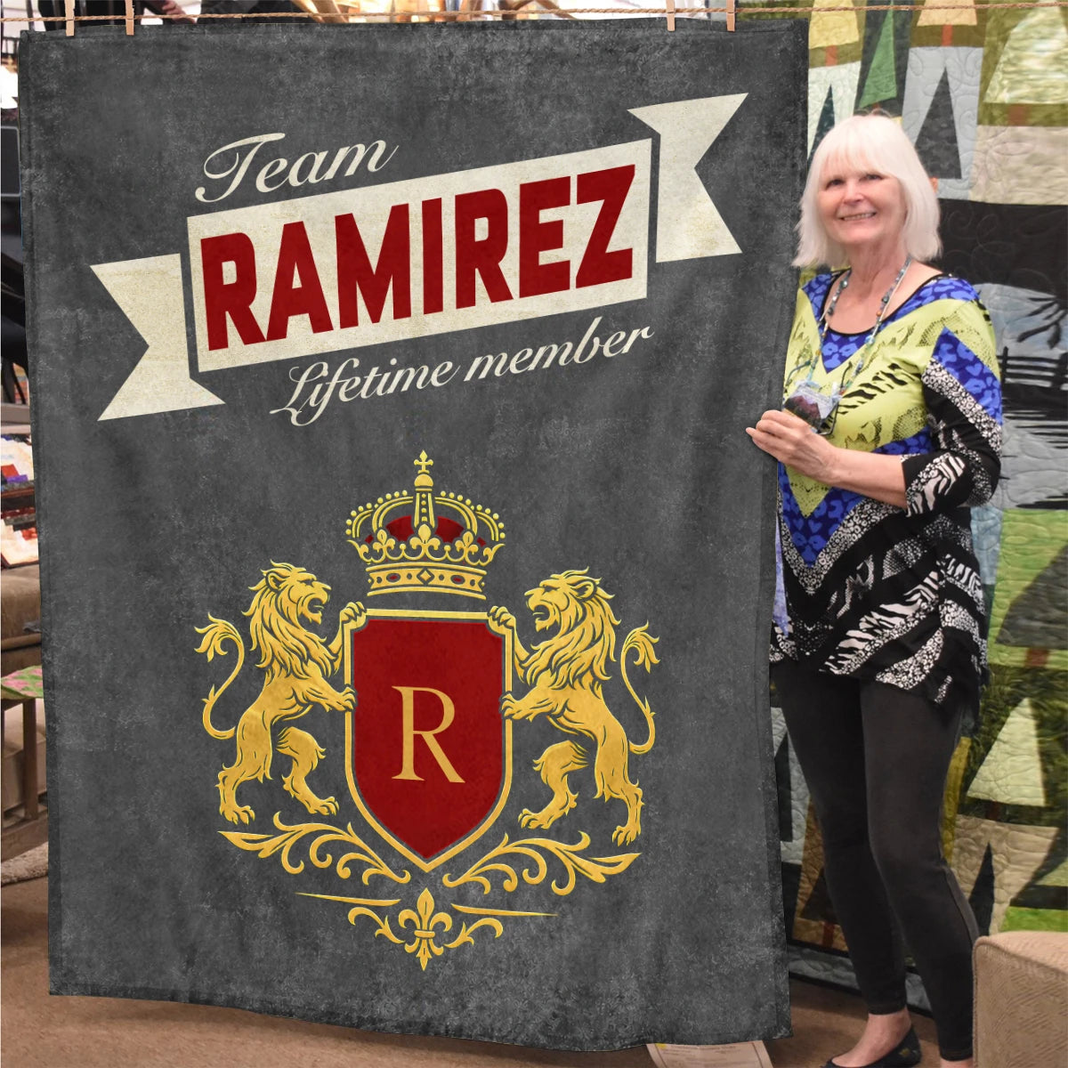 Team Your Name Lifetime Member Charcoal Blanket RAMIREZ 13K1 BK20