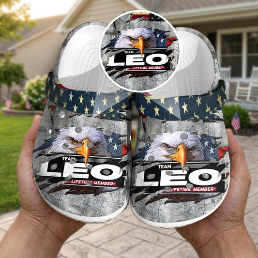 LEO 13K1-CR1 Personalized Name Clogs "Team Lifetime Member"