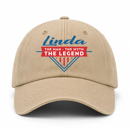 The Man The Myth The Legend Logo Washed Cap LINDA 13K1 C37PF