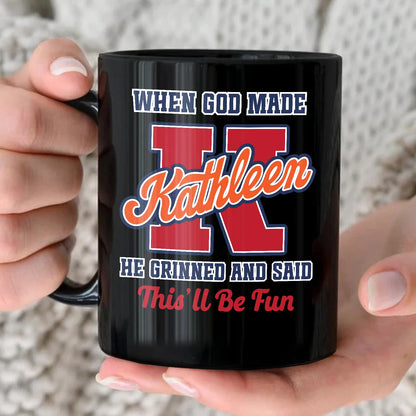 When God Made Your Name Personalized Baseball Mug KATHLEEN 13K1 MG07