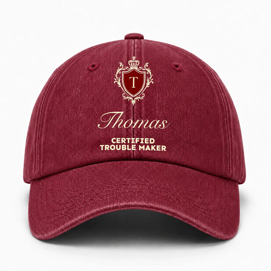 Certified Trouble Maker Royal Burgundy Washed Cap THOMAS 13K1 C139PF