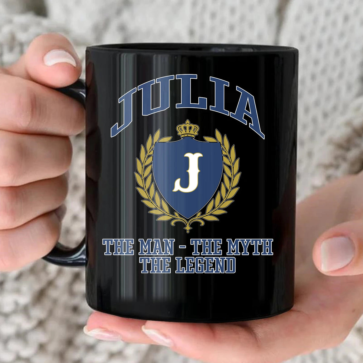 The Man The Myth The Legend Blue And Yellow Logo Mug JULIA 13K1 MG24