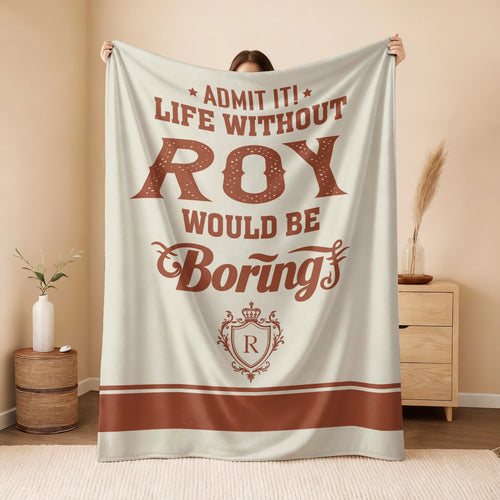 Life Without Your Name Would Be Boring Cream Terracotta Blanket ROY 13K1 BK24
