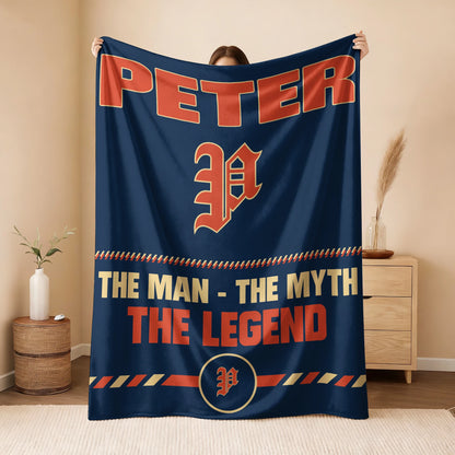 The Man The Myth The Legend Retro Fleece Blanket PETER 13K1 BK53