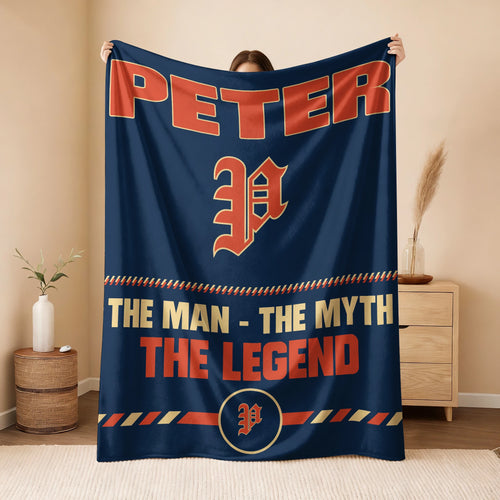 The Man The Myth The Legend Retro Fleece Blanket PETER 13K1 BK53