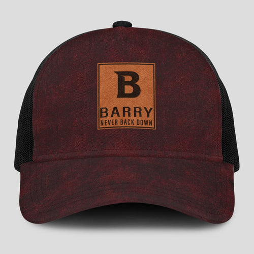 Never Back Down Burgundy And Black Mesh Cap BARRY 13K1 C208PF