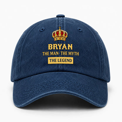 The Man The Myth The Legend King Crown Washed Cap BRYAN 13K1 C146PF