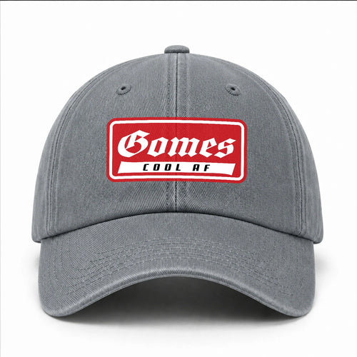 Your Name Cool Af Red Logo Funny Washed Cap GOMES 13K1 C79PF