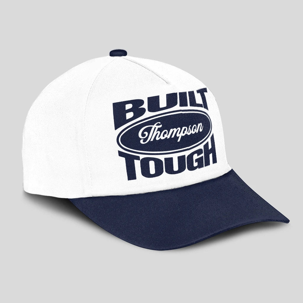 Built Your Name Tough Slogan Blue And White Cap THOMPSON 13K1 C95PF