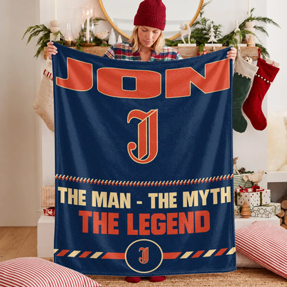 The Man The Myth The Legend Retro Fleece Blanket JON 13K1 BK53