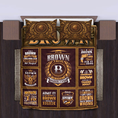 BROWN Limited Edition Personalized Bedding Set 13K1-BS3