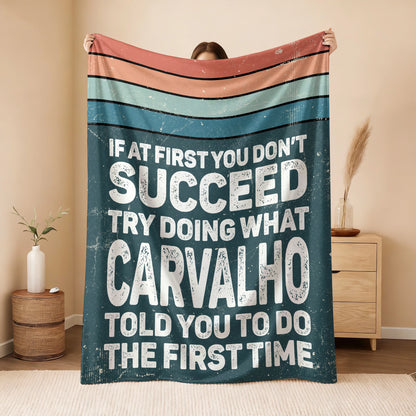 If At First You Don’t Succeed Retro Green Fleece Blanket CARVALHO 13K1 BK29