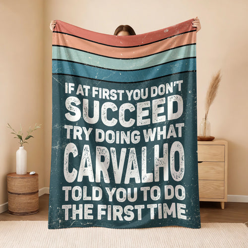 If At First You Don’t Succeed Retro Green Fleece Blanket CARVALHO 13K1 BK29