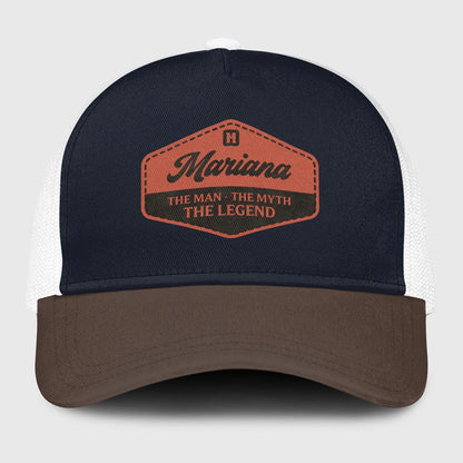 The Man The Myth The Legend Navy And Brown Mesh Cap MARIANA 13K1 C188PF