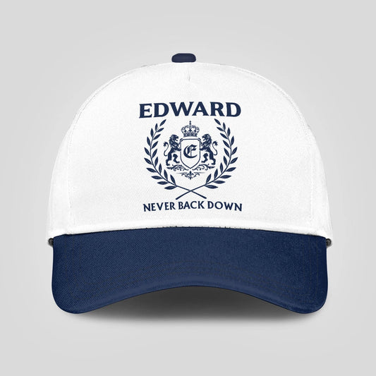 Never Back Down Blue And White Cap EDWARD 13K1 C59PF