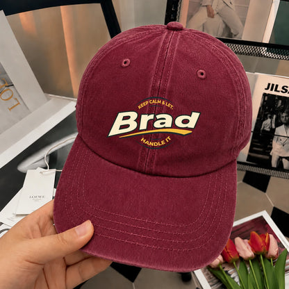 Keep Calm & Let Your Name Handle It Burgundy Washed Cap BRAD 13K1 C105PF