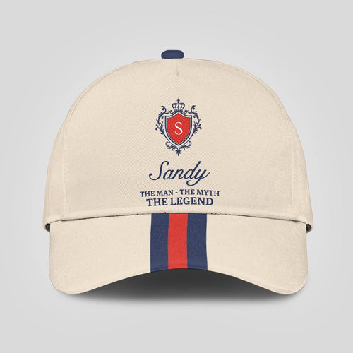 The Man The Myth The Legend Blue And Red Striped Cap SANDY 13K1 C117PF