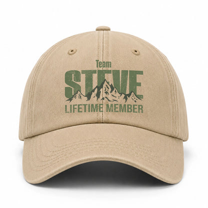 Team Your Name Lifetime Member Mountain Cap STEVE 13K1 C58PF