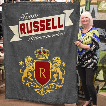 Team Your Name Lifetime Member Charcoal Blanket RUSSELL 13K1 BK20