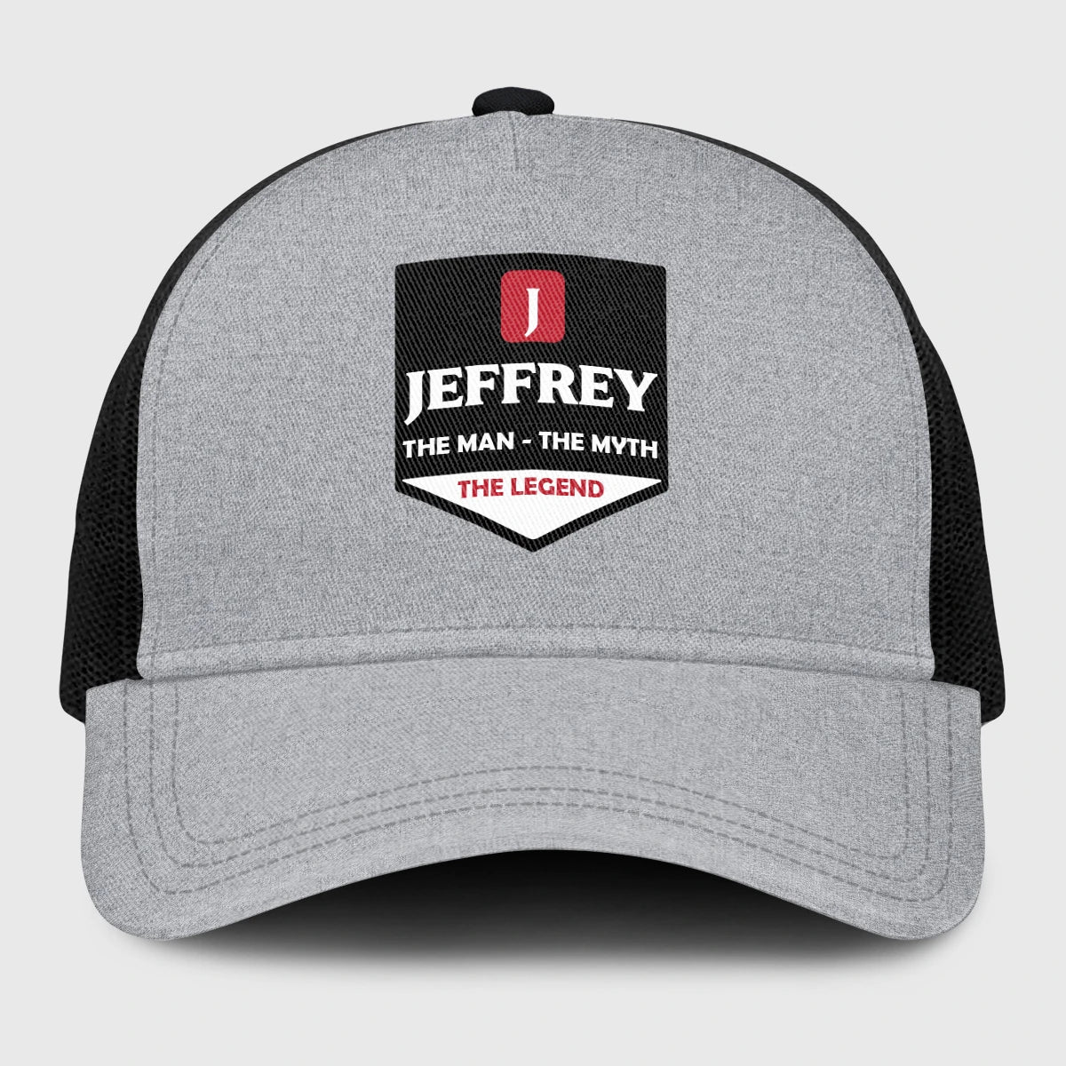 The Man The Myth The Legend Gray Mesh Cap JEFFREY 13K1 C189PF