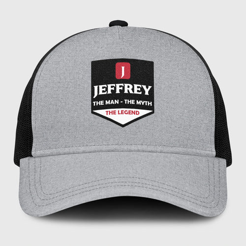 The Man The Myth The Legend Gray Mesh Cap JEFFREY 13K1 C189PF