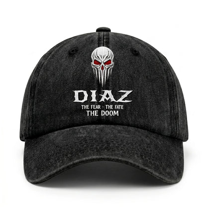 Your Name The Fear The Fate The Doom Skull Washed Cap DIAZ 13K1 C98PF