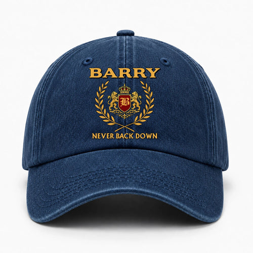 Never Back Down Royal Blue Denim Cap BARRY 13K1 C60PF