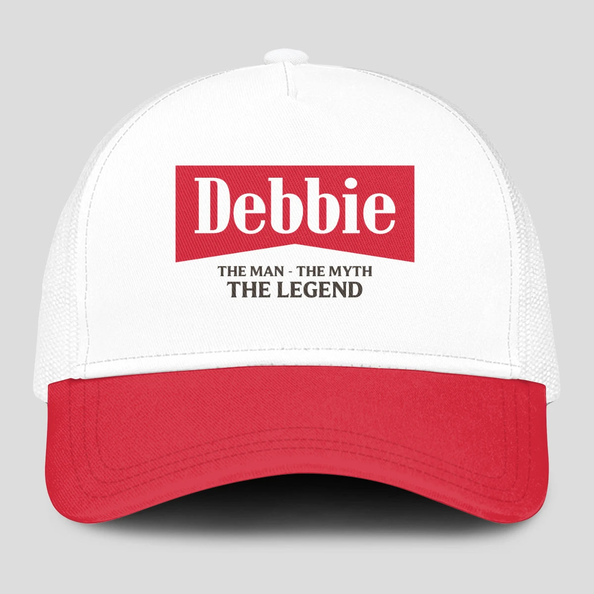 The Man The Myth The Legend Red And White Mesh Cap DEBBIE 13K1 C197PF
