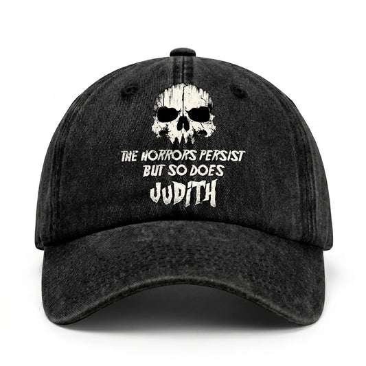 The Horrors Persist But So Does Your Name Cool Skull Washed Cap JUDITH 13K1 C134PF