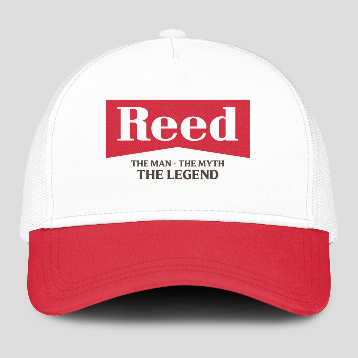 The Man The Myth The Legend Red And White Mesh Cap REED 13K1 C197PF