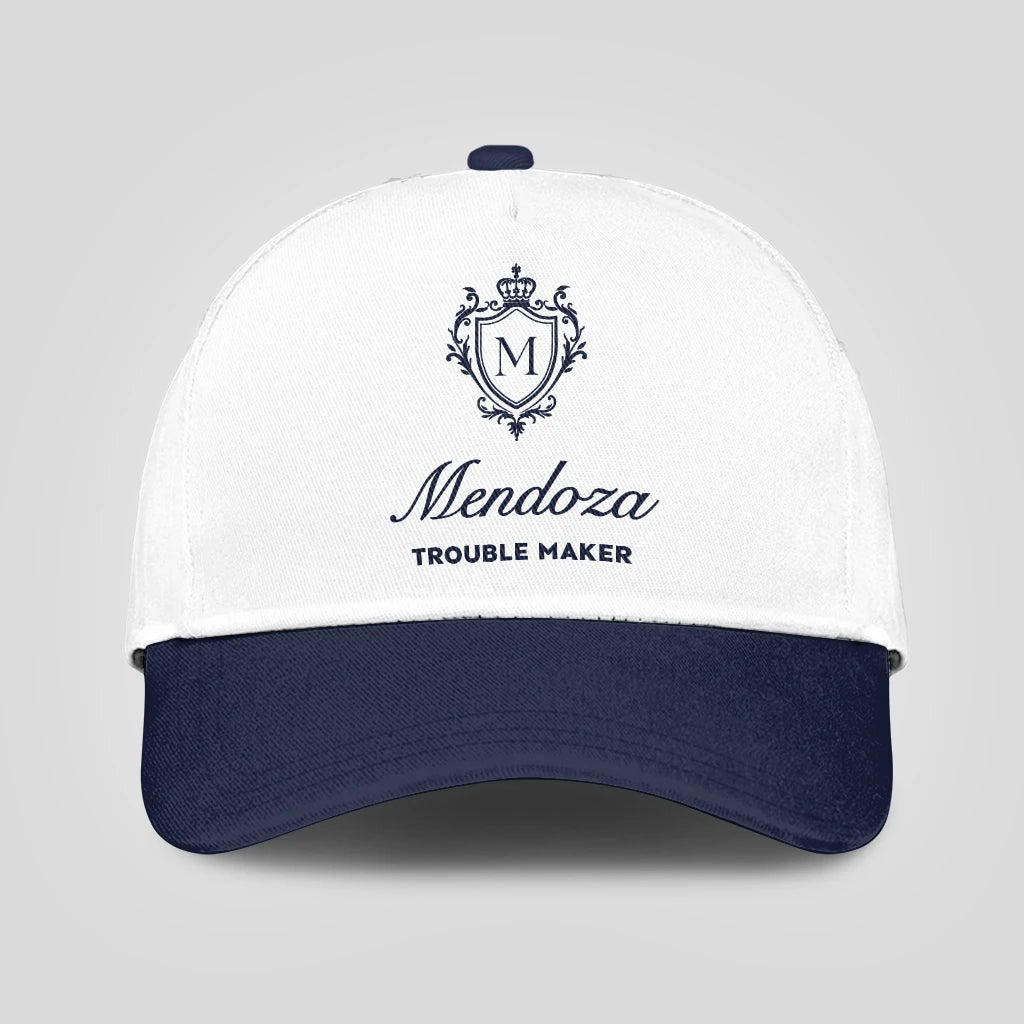 Trouble Maker Funny Blue And White Cap MENDOZA 13K1 C152PF