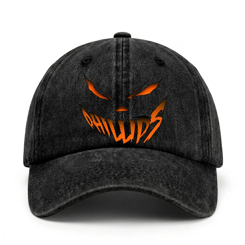 Your Name Jack O' Lantern Halloween Washed Cap PHILLIPS 13K1 C100PF