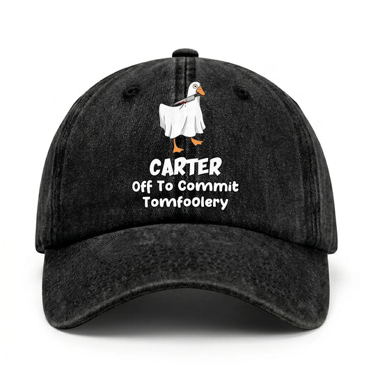 Off To Commit Tomfoolery Funny Goose Washed Cap CARTER 13K1 C131PF