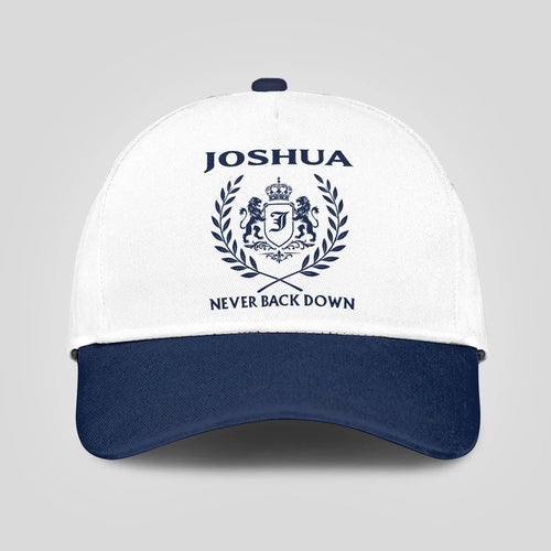 Never Back Down Blue And White Cap JOSHUA 13K1 C59PF