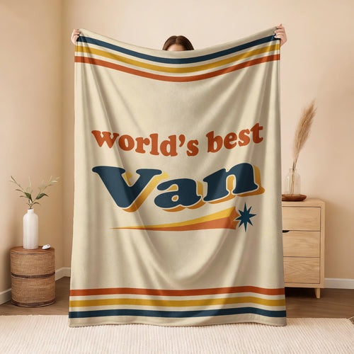 World's Best Your Name Retro Fleece Blanket VAN 13K1 BK64