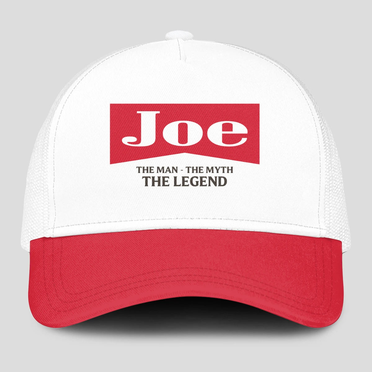 The Man The Myth The Legend Red And White Mesh Cap JOE 13K1 C197PF