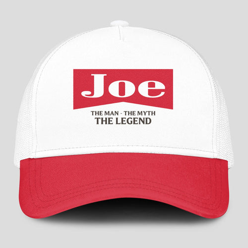 The Man The Myth The Legend Red And White Mesh Cap JOE 13K1 C197PF