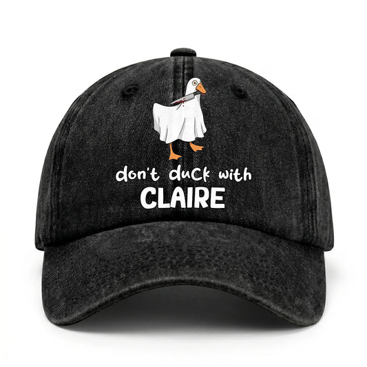 Don't Duck With Your Name Funny Washed Cap CLAIRE 13K1 C129PF