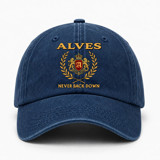 Never Back Down Royal Blue Denim Cap ALVES 13K1 C60PF