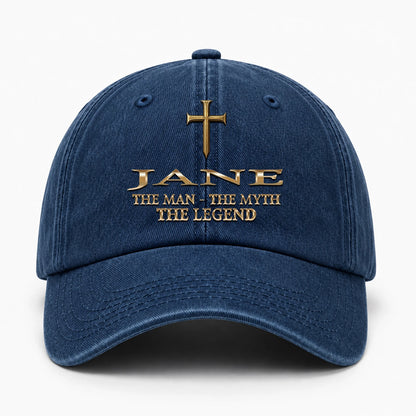 The Man The Myth The Legend Golden Cross Washed Cap JANE 13K1 C217PF