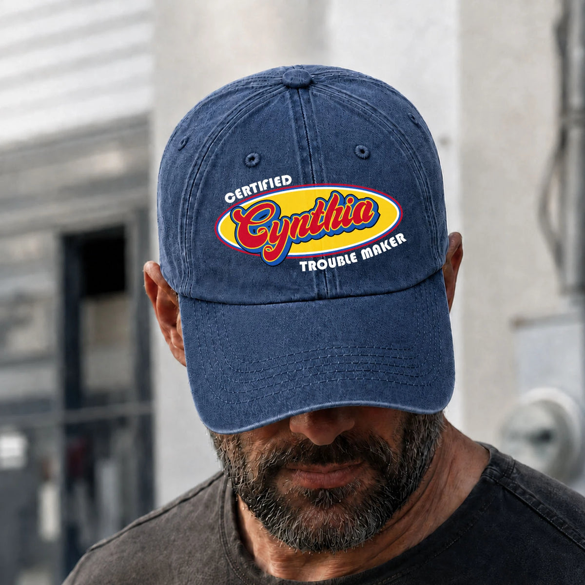 Certified Your Name Trouble Maker Washed Cap CYNTHIA 13K1 C73PF