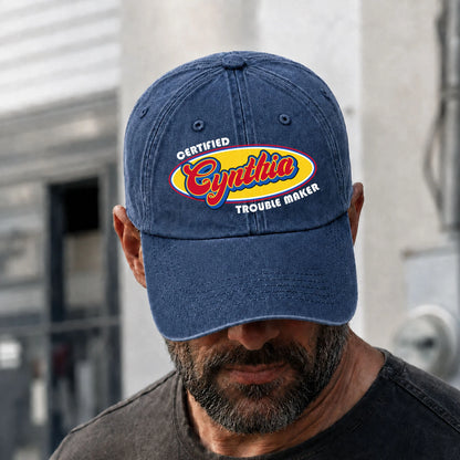 Certified Your Name Trouble Maker Washed Cap CYNTHIA 13K1 C73PF