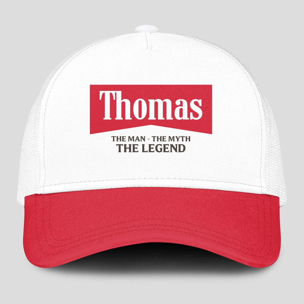 The Man The Myth The Legend Red And White Mesh Cap THOMAS 13K1 C197PF