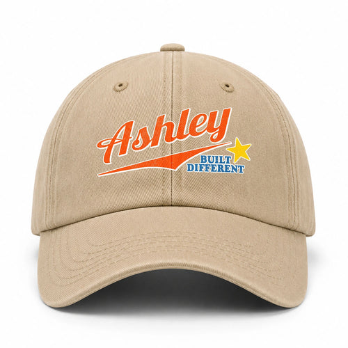 Your Name Built Different Logo Washed Cap ASHLEY 13K1 C56PF