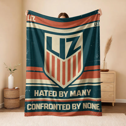 Hated By Many Confronted By None Retro Fleece Blanket LIZ 13K1 BK58