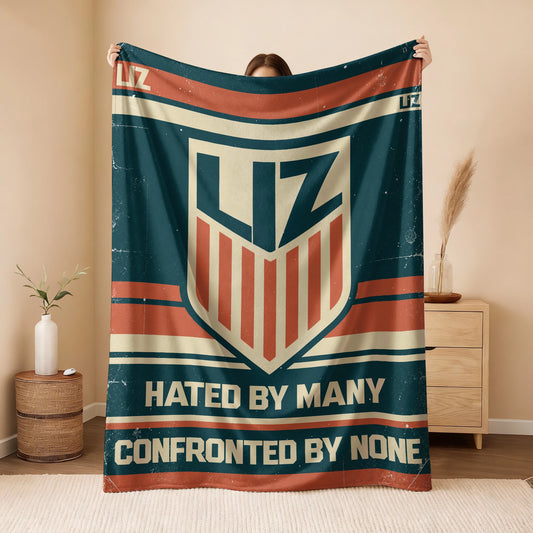 Hated By Many Confronted By None Retro Fleece Blanket LIZ 13K1 BK58