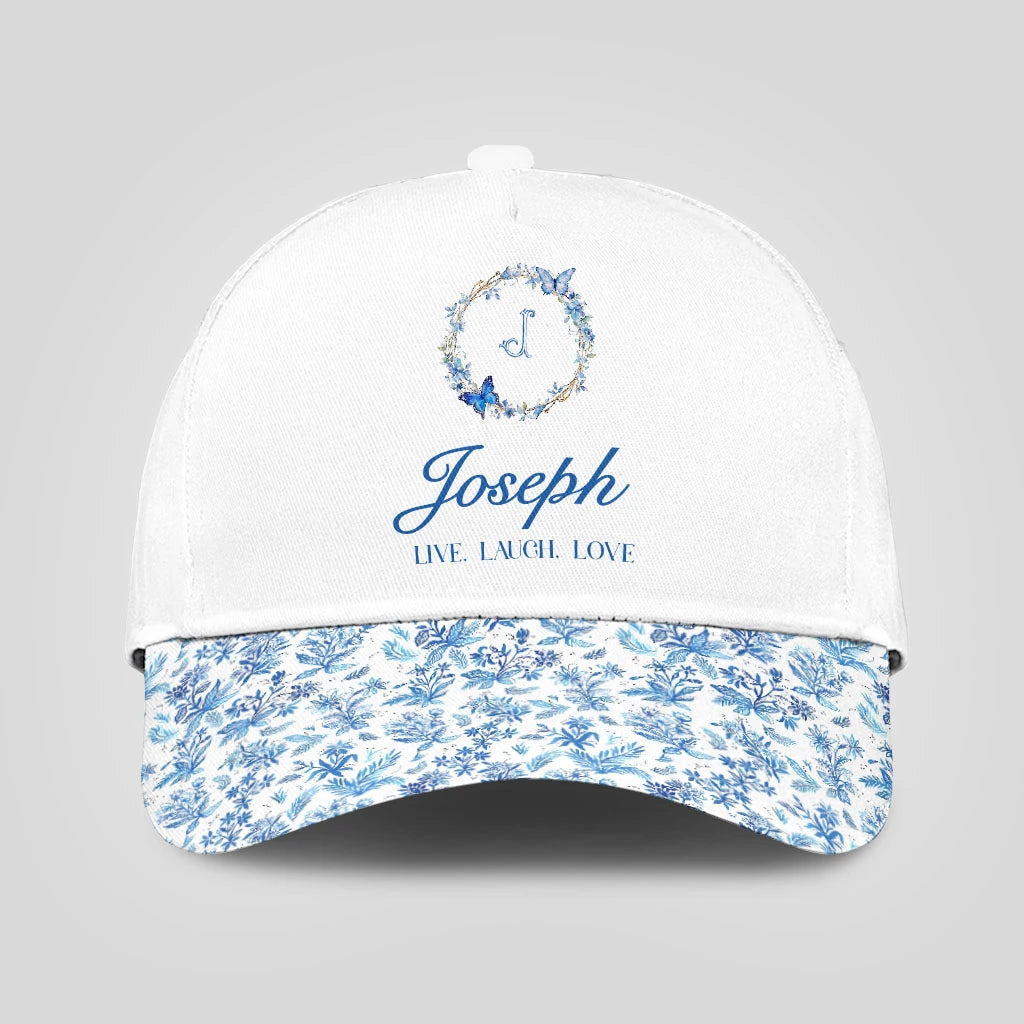 Live Laugh Love Blue Flowers Cap JOSEPH 13K1 C50PF